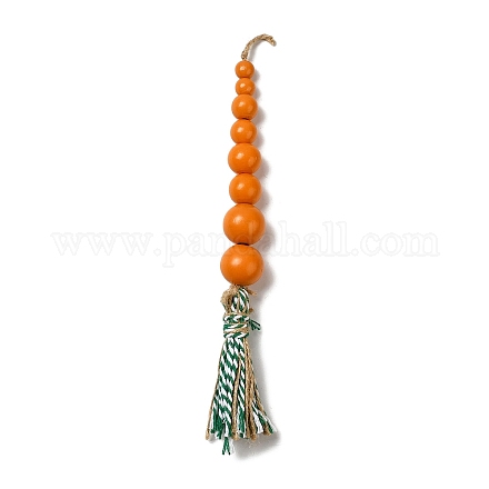 Décorations de pendentifs en perles de bois de pâques HJEW-A007-02B-1
