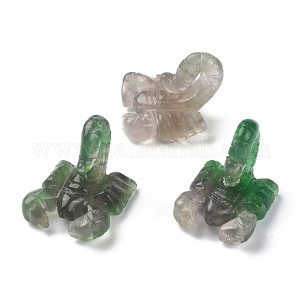 Figurine di scorpione curativo intagliate in fluorite naturale DJEW-M008-01D-1