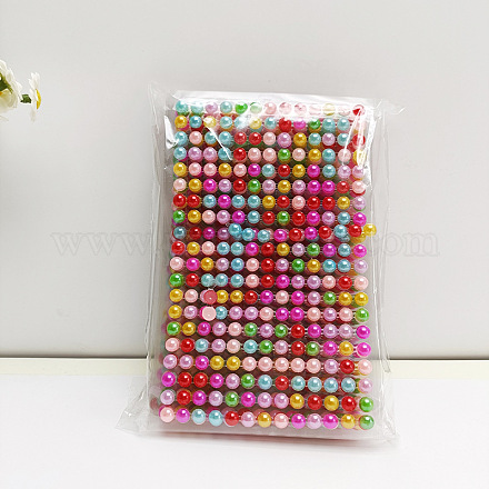 Adesivi decorativi con faccia di perle in plastica PW-WG64046-05-1