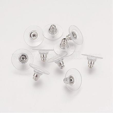 Boucles d'oreilles à embrayage à balles en laiton avec coussinet KK-E446-14P-1