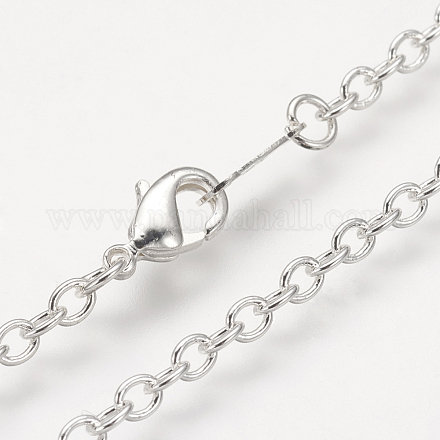 Латунные кабельные цепи ожерелья NJEW-R165-09S-1