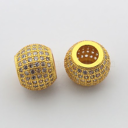 CZ Jewelry Brass Micro Pave Cubic Zirconia European Beads ZIRC-N002-73G-1