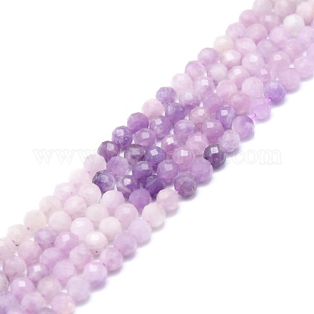 Chapelets de perles en jade lilas naturel G-P457-A03-01-1