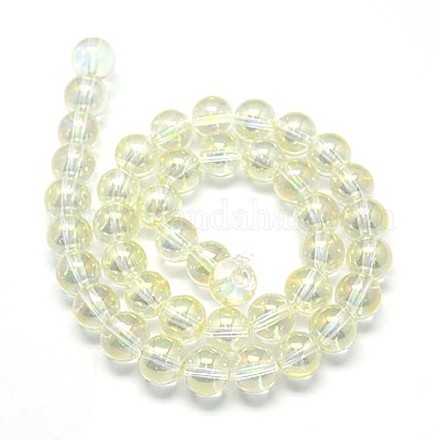 Electroplate Glass Beads Strands X-EGLA-J001-6mm-C24-1