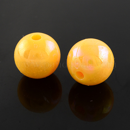 AB Color Plated Acrylic Gumball Beads for Bubblegum Necklace PACR-R204-16mm-03-1