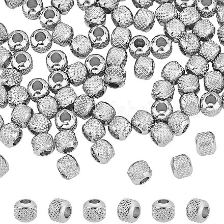Unicraftale 100pcs 201 perles en acier inoxydable STAS-UN0025-23-1