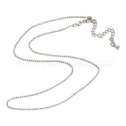 Long-Lasting Plated Brass Ball Chain Necklaces NJEW-G105-01P-1