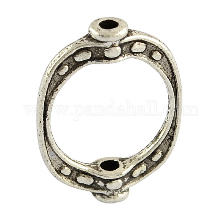 Tibetischen Stil Legierung oval Perlenrahmen TIBEB-2529-AS-NR-1