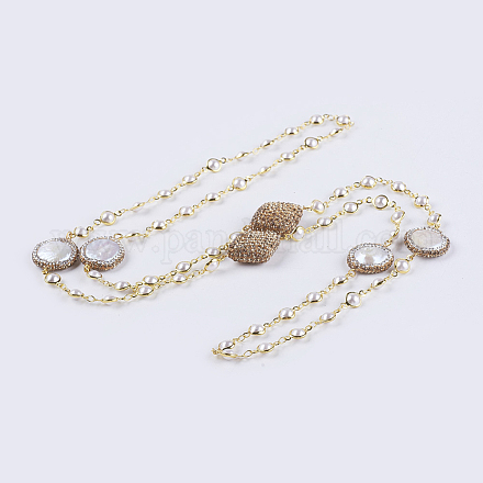 Shell collane di perle perline NJEW-P207-25-1