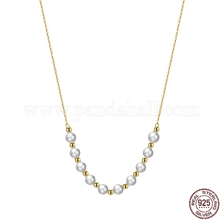 Ожерелье-подвеска из натурального жемчуга и 925 цепочки стерлингового серебра NJEW-I124-147-1