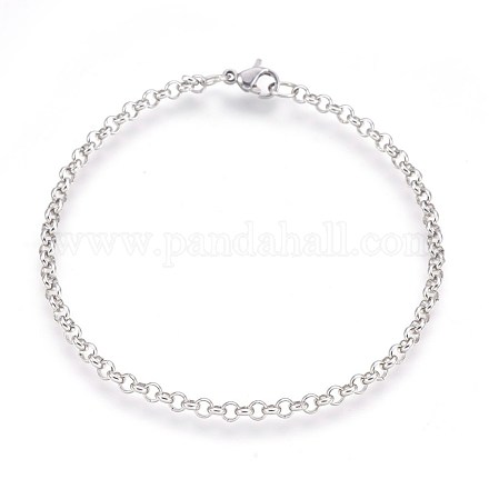 Bracelets avec chaîne rolo en 304 acier inoxydable BJEW-P235-04P-1