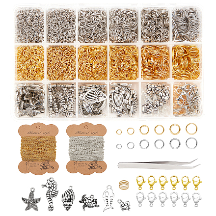 Kits de accessoires de bijoux sur le thème de l'océan bricolage DIY-PH0004-69-1