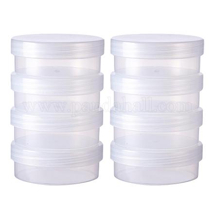 Benecreat 8 paquet de récipients de stockage de perles rondes en plastique givré de 50 ml/1.69 oz avec couvercles à vis pour pilules CON-BC0004-20-1