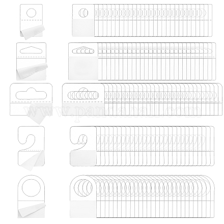 NBEADS 250 Pcs 5 Styles Transparent Self Adhesive Hang Tabs CDIS-NB0001-29-1