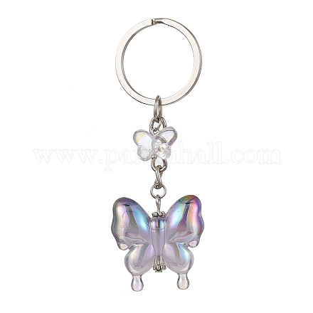 Porte-clés papillon en verre et acrylique KEYC-JKC00649-02-1