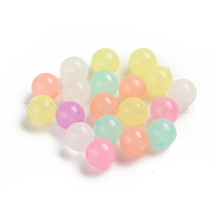 Luminous Acrylic Beads X-TACR-WH0002-16-1