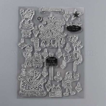 シリコーン切手  DIYスクラップブッキング用  装飾的なフォトアルバム  カード作り  スタンプシート  透明  22x16x0.3cm DIY-Z008-03A-1