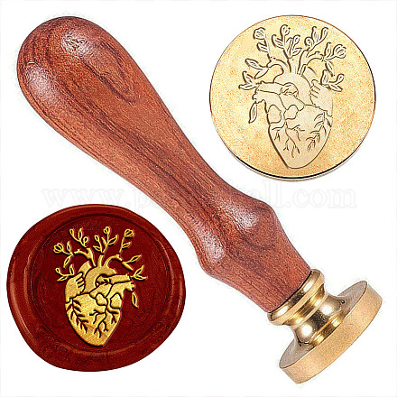 Golden Plated Brass Sealing Wax Stamp Head AJEW-WH0208-917-1