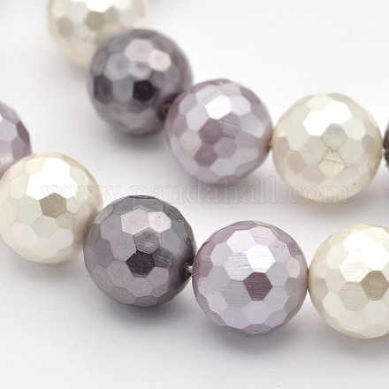 Round Shell Pearl Bead Strands BSHE-M009-8mm-10-1
