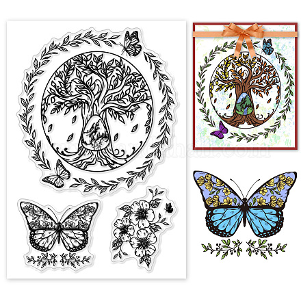 PH PandaHall Tree of Life Clear Stamp DIY-WH0618-0092-1