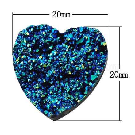 Raw Rough Imitation Ore Resin Heart Cabochons CRES-S045-20mm-6-1