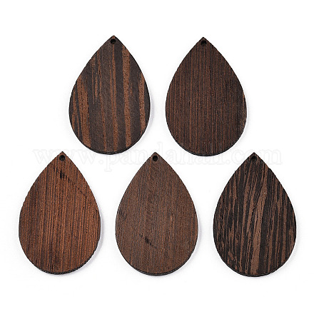 Colgantes de madera de wengué natural WOOD-T023-68-1