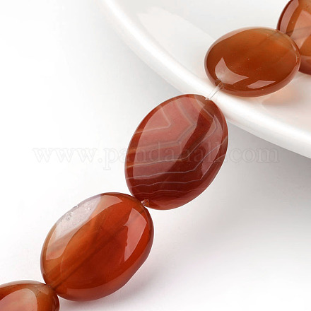 Oval Dyed Natural Agate Bead Strands G-L412-09-1