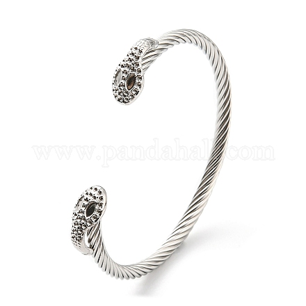 304 bracciale aperto a forma di serpente in acciaio inossidabile BJEW-B064-03P-1