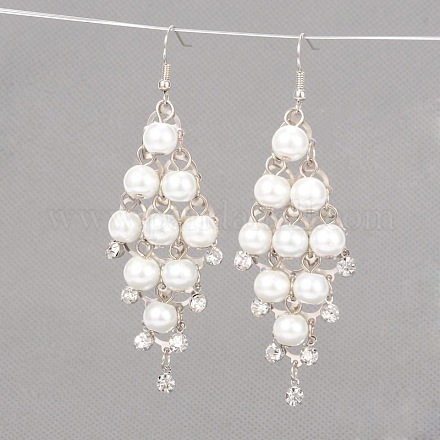 Kronleuchter Glas Perle baumeln Ohrringe EJEW-JE01552-01-1