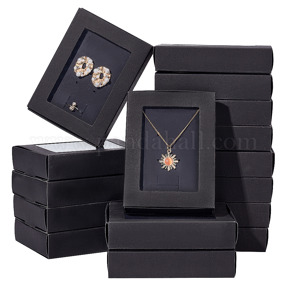 Wholesale FINGERINSPIRE 16 Pcs Kraft Paper Drawer Box with Clear Window