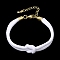 3MM Round Nylon Braided Cord Bracelet Making, Knot, with Golden 202 Stainless Steel Lobster Clasp & Brass Finding, White, 6.69x0.39 inch(17x1cm)