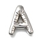 304 Stainless Steel Pendants, Letter Charm, Anti-Tarnish, Letter A, 20x16x5mm, Hole: 3.4x2mm