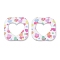 Printed Opeque Acrylic Pendants, Square with Heart, Colorful, 34.5x34.5x2.5mm, Hole: 1.5mm