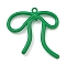Alloy Pendant, Spray Painted,  Bowknot Charms, Sea Green, 35x35x5mm, Hole: 2mm