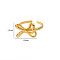 Brass Cuff Rings, Golden, Bowknot, Inner Diameter: Adjustable