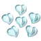 Translucent Resin Cabochons, Glitter Heart, Light Blue, 15.5x16x6.5mm