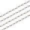 Handmade Glass Pearl Beads Chains,with Glass Pearl Beads and Iron Eye Pin, Unwelded, Antique Bronze, Creamy White, 1000x8mm, about 76pcs/strand