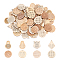 80Pcs 8 Style Doll Wooden Pendants, Mixed Shapes, Mixed Color, 10pcs/style