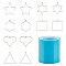 12Pcs 6 Styles Heart & Star & Geometry Matte 304 Stainless Steel Open Back Bezel Pendants, 1 Roll Seamless Paper Tape, DIY Epoxy Resin Crafts, Stainless Steel Color, 2pcs/style