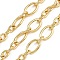 Brass Figaro Chains, Oval, with Spool, Unwelded, Lead Free & Cadmium Free, Long-Lasting Plated, Lead Free & Nickel Free & Cadmium Free, Real 18K Gold Plated, Link: 15x9.5x2mm and 8.5x6x1.5mm