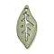 Alloy Pendants, Spray Painted, Christmas Scheme Charms, Leaf, 24.5x11x1.5mm, Hole: 1.4mm