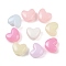 Plastics Beads, Imitation Jelly Beads, Heart, Mixed Color, 9.5x11.5x7mm, Hole: 4mm, 1250pcs/500g