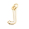 Rack Plating Brass Pendants, with Enamel and Jump Ring, Cadmium Free & Lead Free, Long-Lasting Plated, Real 18K Gold Plated, Letter, Letter J, 11.5x5.5x1mm, Hole: 2.5mm