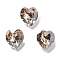 K9 Glass, Imitation Czech Rhinestone, Heart, Golden Shadow, 6.5x6x4mm