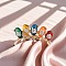 Zinc Alloy Enamel Rhinstone Brooches, Golden, Bird, 20x37mm