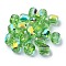AB Color Plated Glass Beads, Faceted Barrel, Light Green, 8.5x7.5mm, Hole: 1.4mm