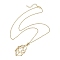 Stainless Steel Macrame Pouch Empty Stone Holder for Necklace Makings, Golden, 23.74 inch(60.3cm)