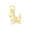 Brass Charms, Dog, with Jump Ring, Real 16K Gold Plated, 14.5x10.5x4.5mm, Hole: 3.5mm
