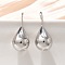 Teardrop Brass Dangle Earrings, Cadmium Free & Lead Free, Rack Plating, Platinum, 34.5x15mm