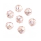 Electroplate Transparent Round Glass Beads, Faceted, Misty Rose, 10mm, Hole: 1.6mm